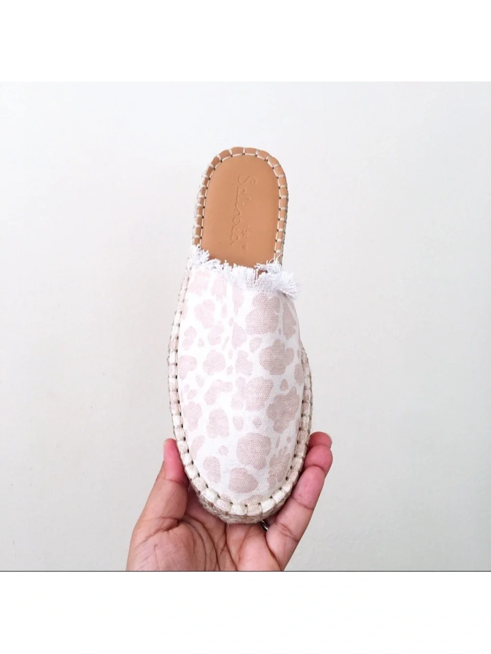 SPLENDID Cheetah Jessica Women's Slip-On Espadrille Mule in Light Beige Slides